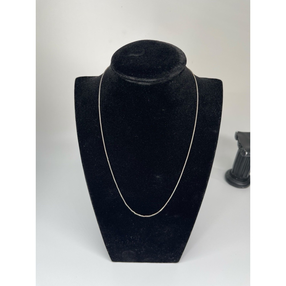 Vintage‎ Italy 925 Sterling Silver Box Chain Necklace 18" 2.27g